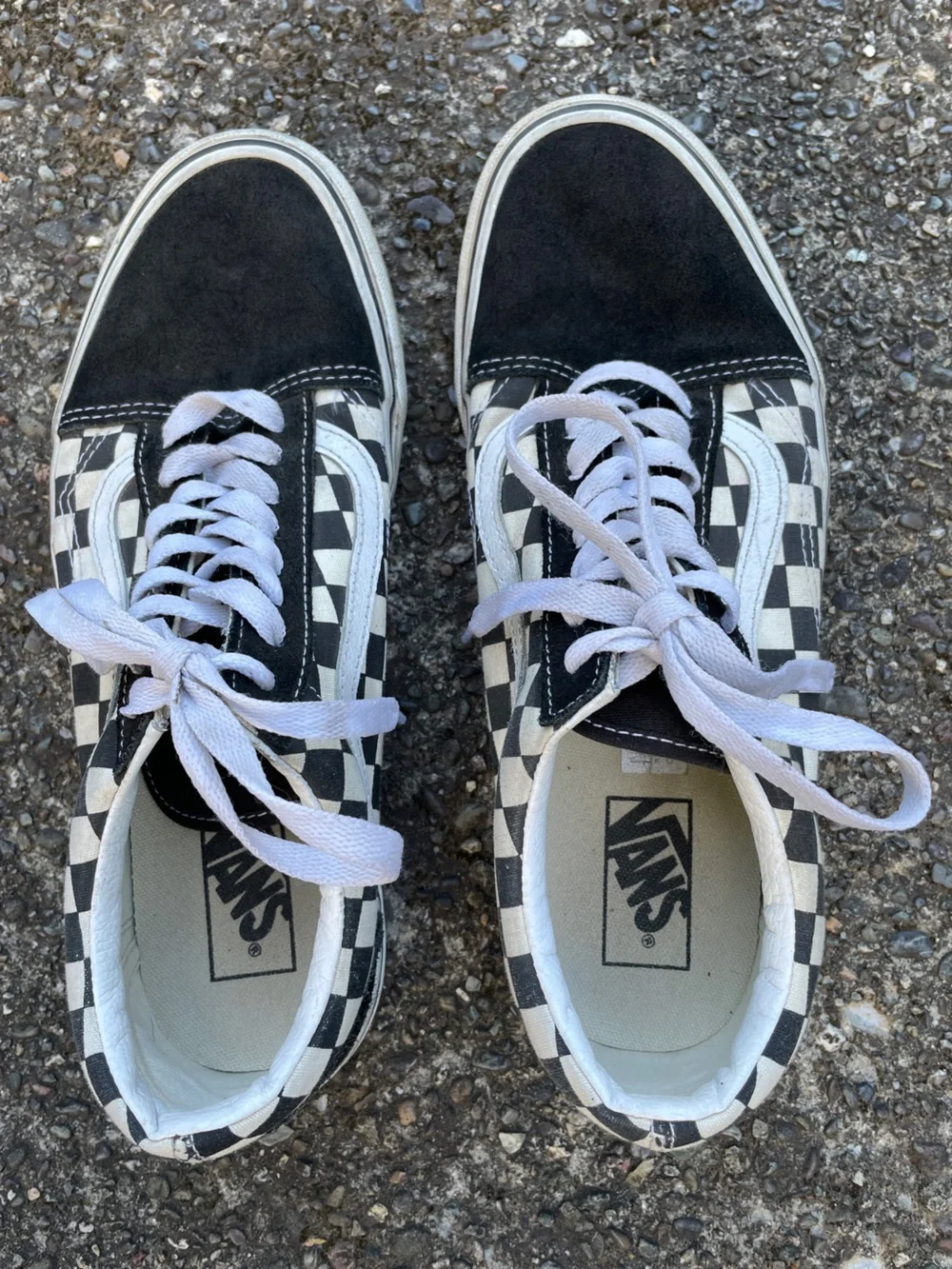 Vans Old Skool Checkerboard Shoes, Men’s Size 9.5/Women’s Size 11, Black & White